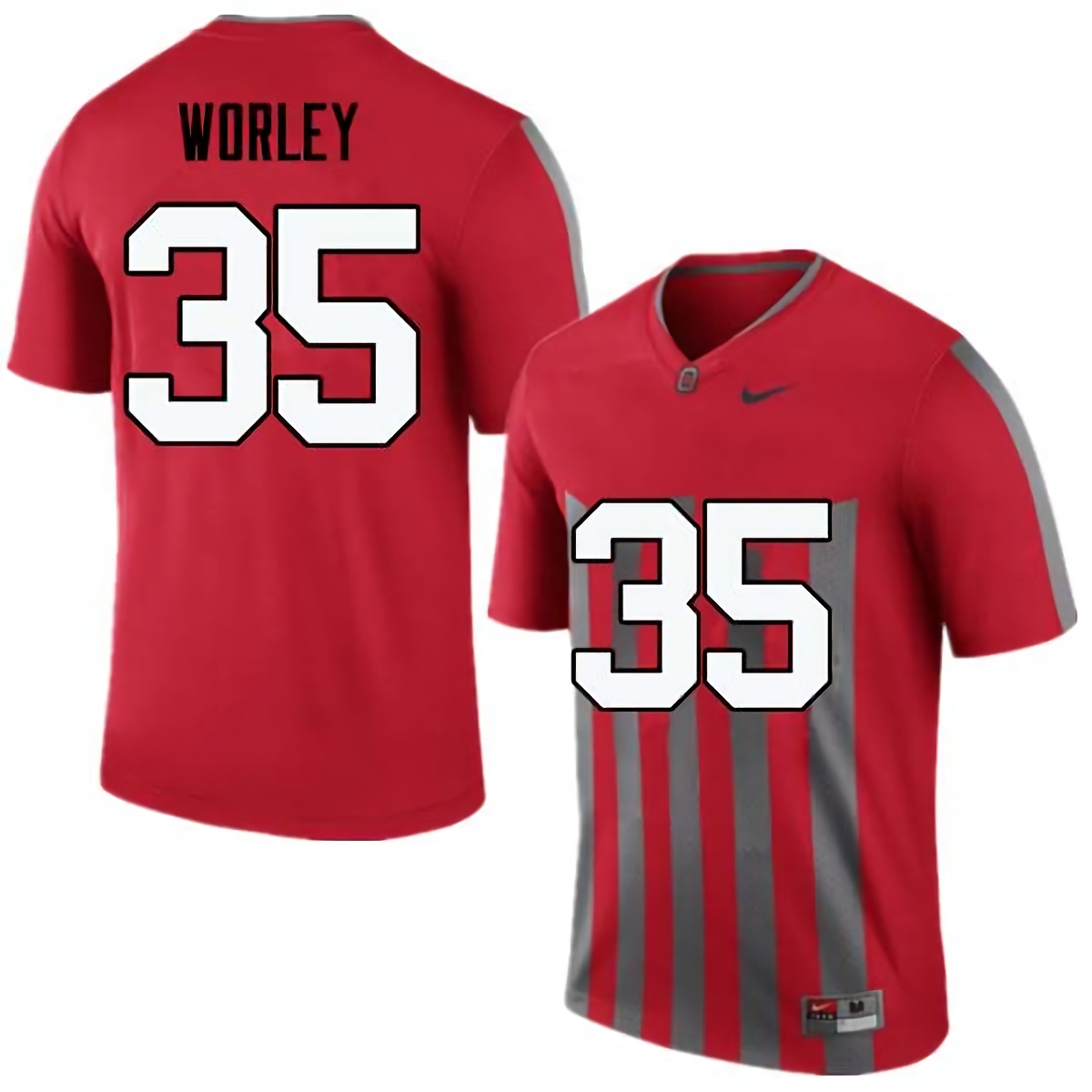 Chris Worley Ohio State Buckeyes Men's NCAA #35 Nike Throwback Red College Stitched Football Jersey KIZ5356RC